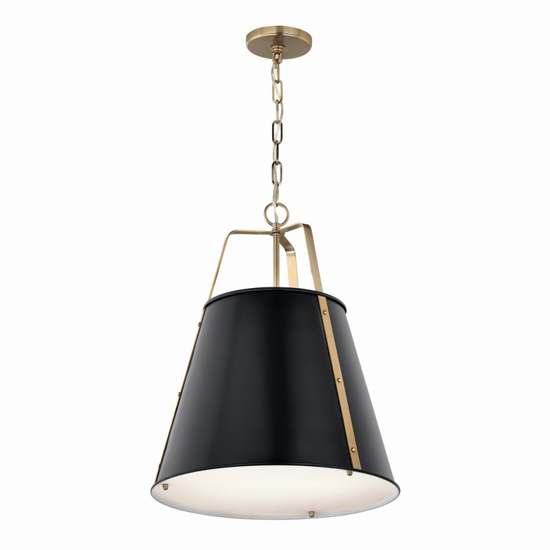 Two Light Pendant from the Etcher Collection in Black Finish by Kichler
