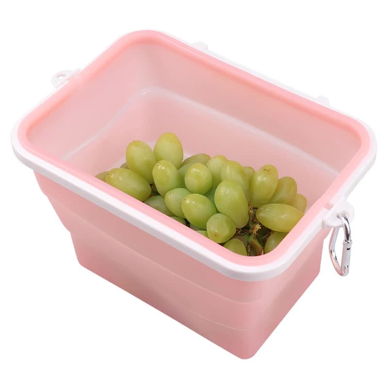 2 Pcs Pink Collapsible Silicone Food Storage Container – Microwave & Freezer Safe Lunch Box