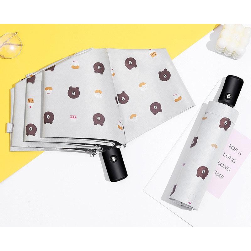 Auto Open/Close 8-Rib Sun & Rain Umbrella – 98cm UV Protection Canopy(white)