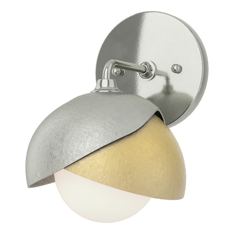 Brooklyn 1-Light Double Shade Bath Sconce Sterling Modern Brass