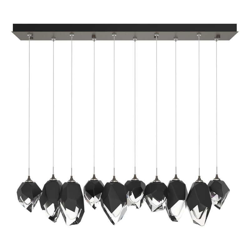 Chrysalis 10-Light Mixed Crystal Pendant Dark Smoke Black Crystal (BP)