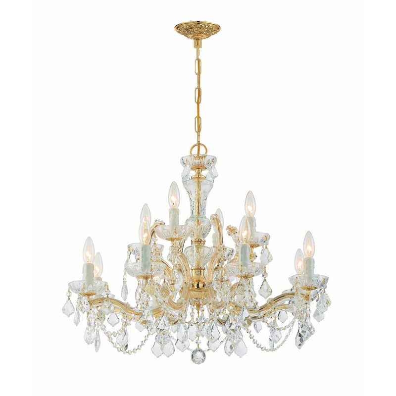 Crystorama 4479-GD-CL-I Maria Theresa 12 Light Chandelier Gold