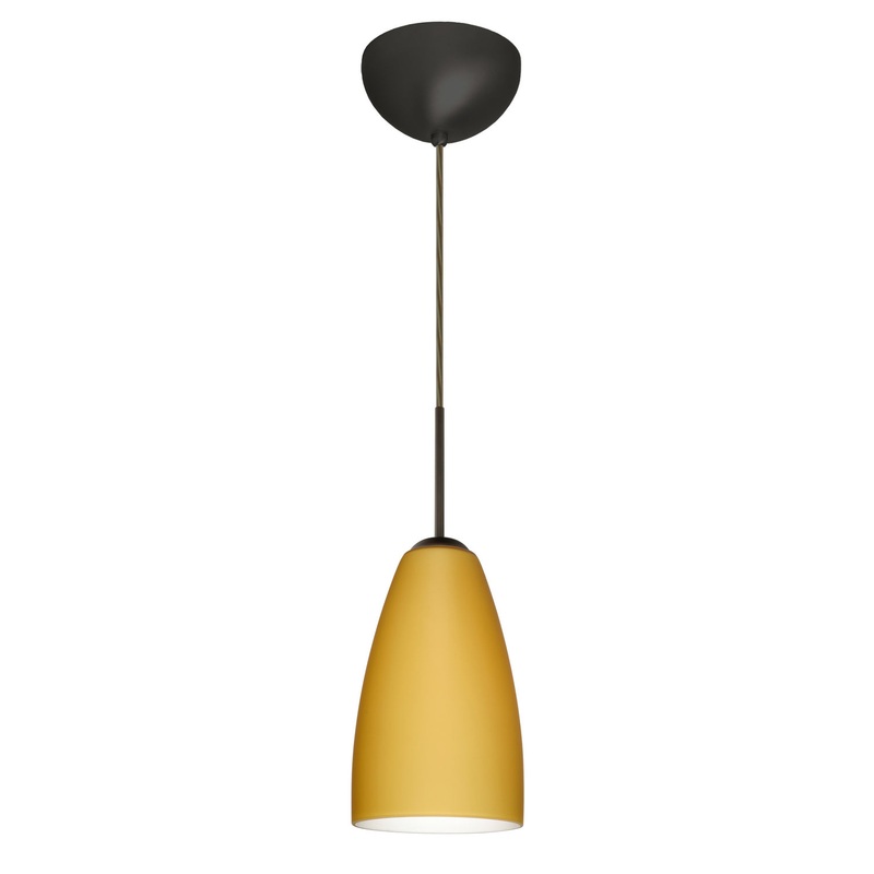 One Light Pendant from the Riva Collection in Bronze Finish by Besa