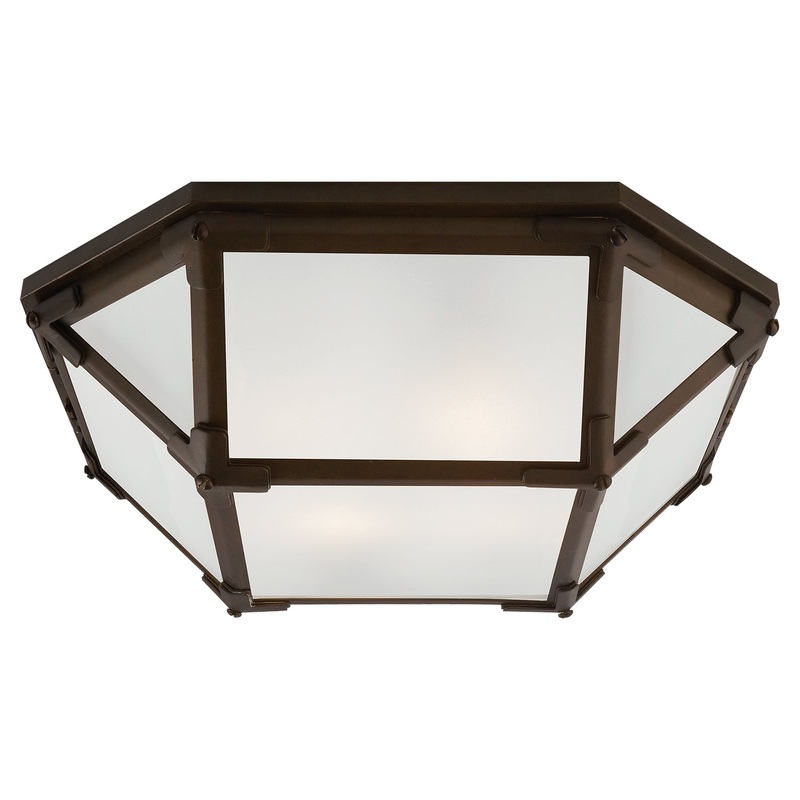 Two Light Flush Mount from the Morris Collection in Antique Zinc Finish by Visual Comfort Signature