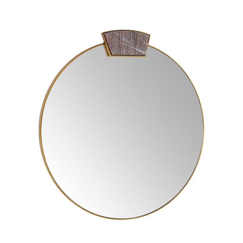 Arteriors WMI45 Cersei Mirror Antique Brass/Carmine/Plain