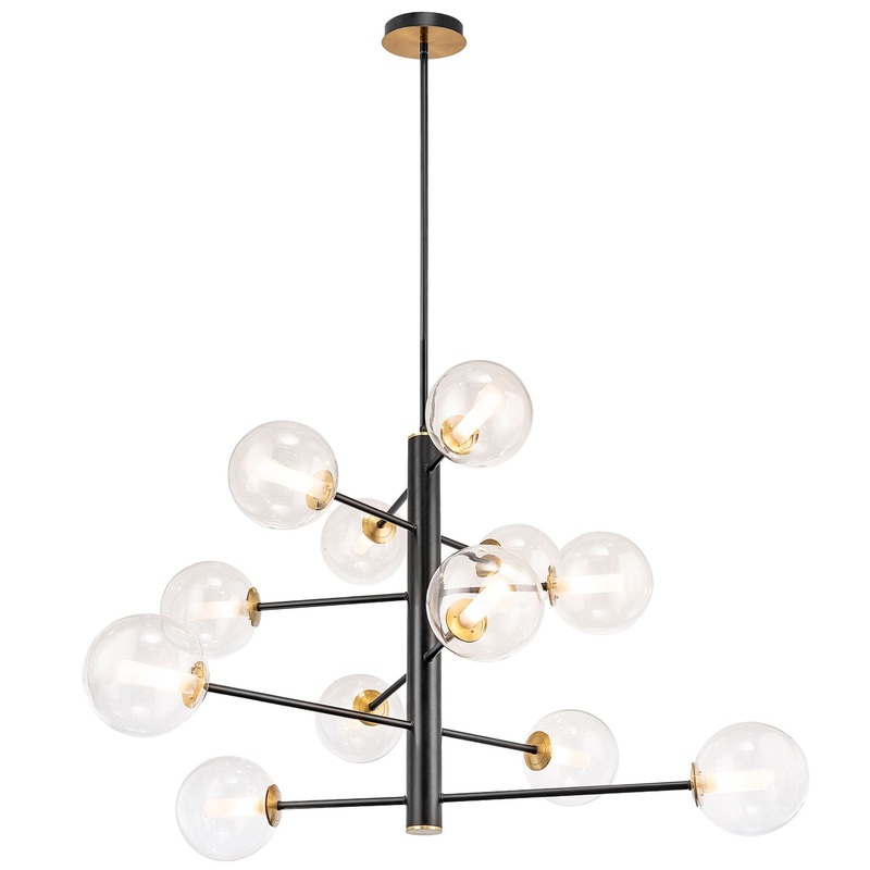 Aurelia Chandelier – Black and Brushed Brass / 33.50