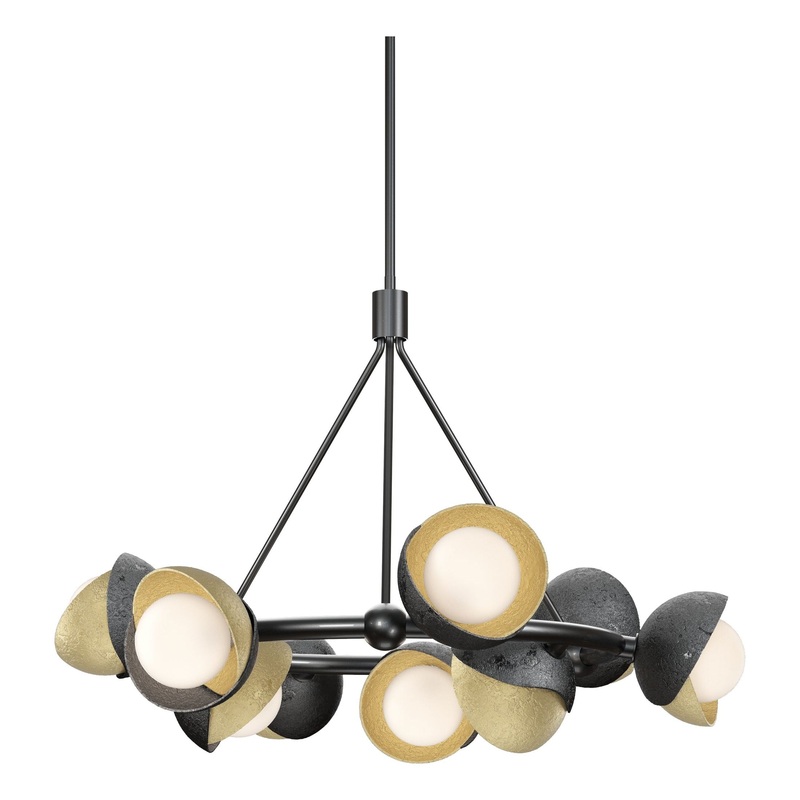 Brooklyn 9-Light Double Shade Ring Pendant Ink Modern Brass