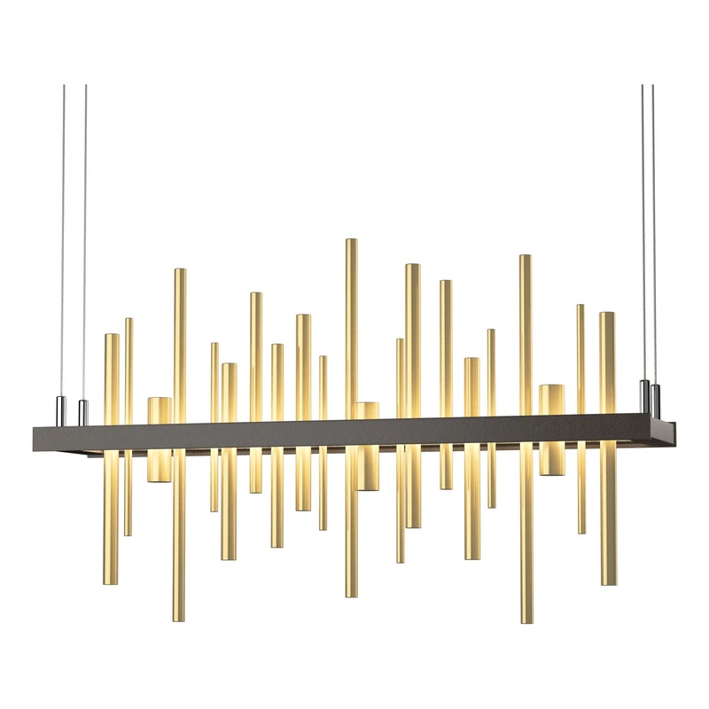 Cityscape LED Pendant Dark Smoke Modern Brass