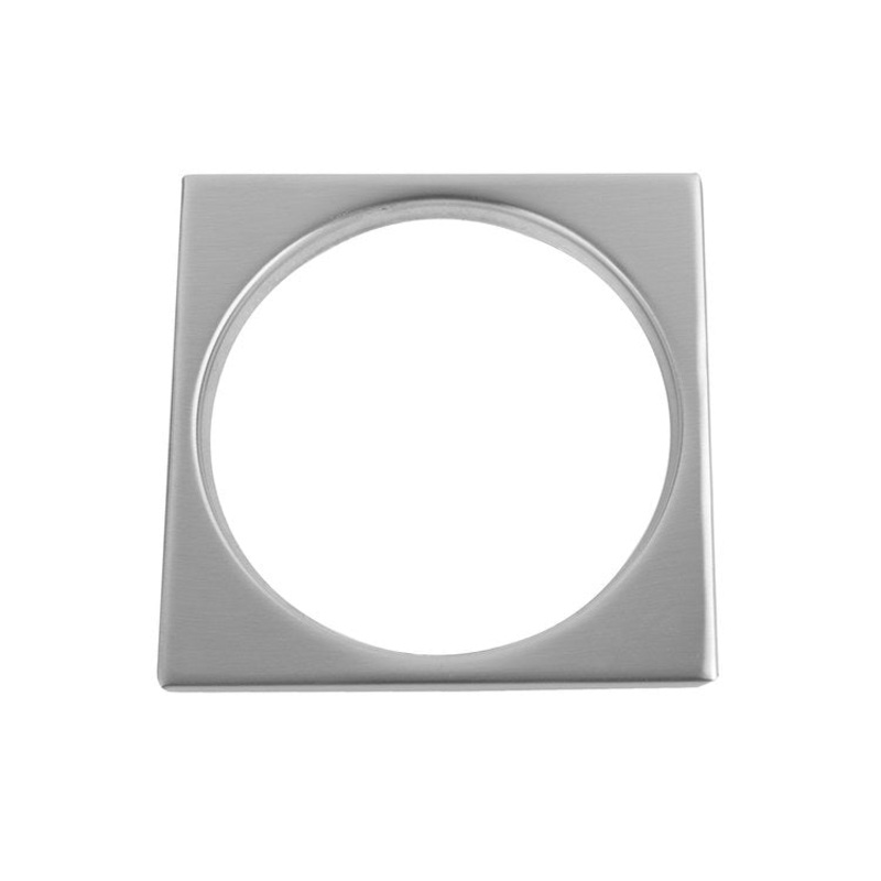 Drain Plate Square Tile Flange Shower 4-1/4 x 4-1/4 Inch Satin Nickel Brass Depth 1/4 Inch
