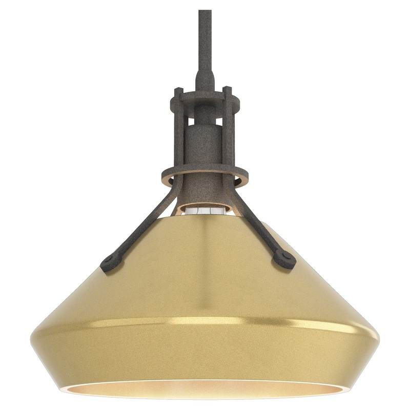 Henry Pendant with Chamfer Natural Iron Modern Brass