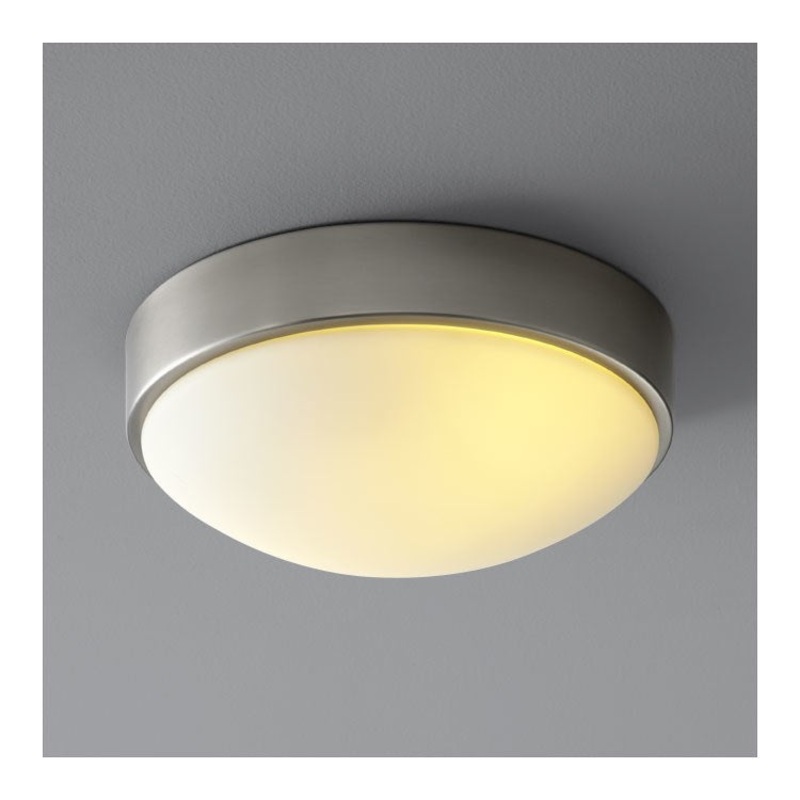 Journey Single-Light 11″ Flush Mount Ceiling Fixture with Glass Shade – Satin Nickel