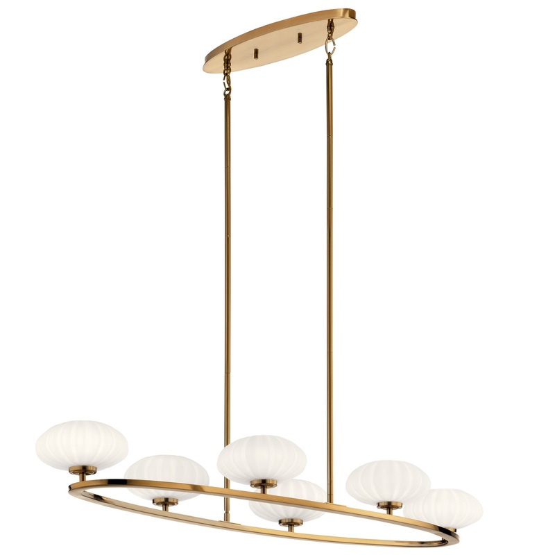 Kichler 52224FXG Six Light Chandelier, Fox Gold