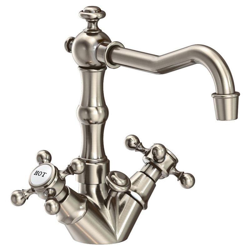 Lavatory Faucet Chesterfield 2 Cross ADA Antique Nickel 1.2 Gallons per Minute Brass Spout Height 5-1/4 Inch