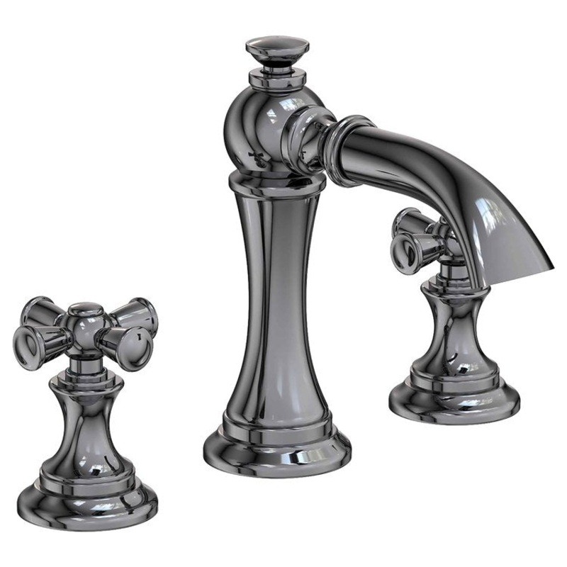 Lavatory Faucet Sutton Widespread 8 to 20 Inch Spread 2 Cross ADA Midnight Chrome 1.2 Gallons per Minute Brass Spout Height 4-1/8 Inch