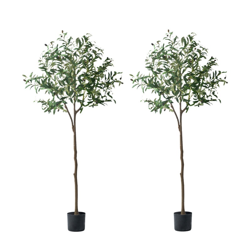 Livsip 2x Artificial Olive Tree Faux Potted Plants 150cm