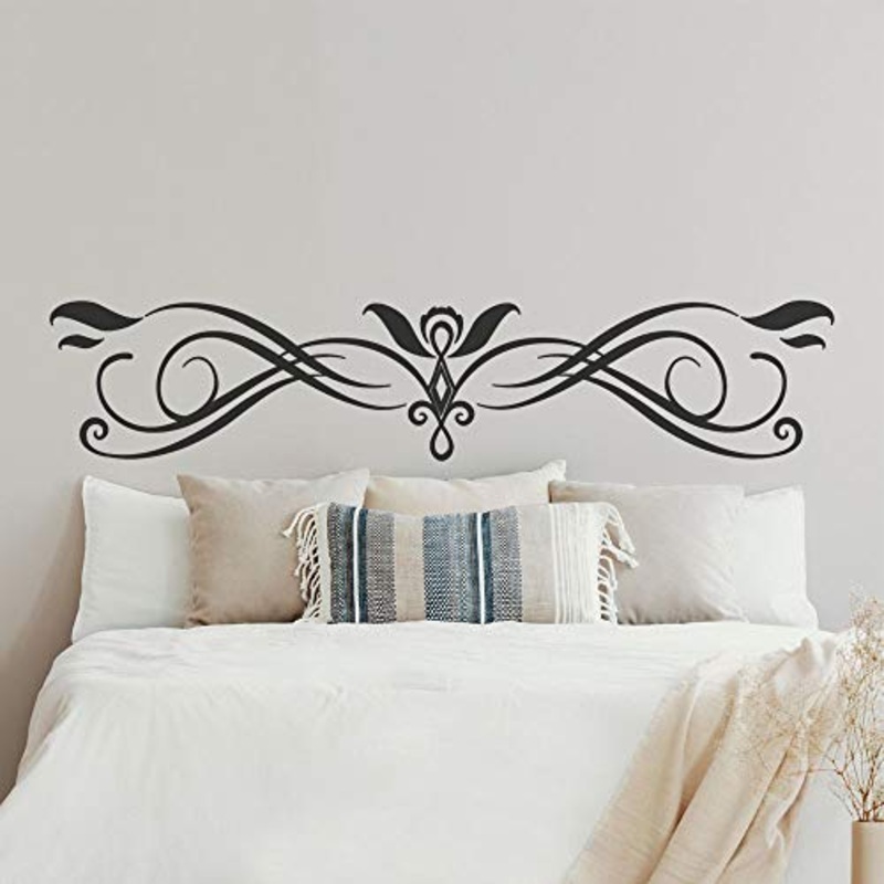 T-MK342 – Adesivi per testiera del letto, 28 x 140 cm, colore: Nero
