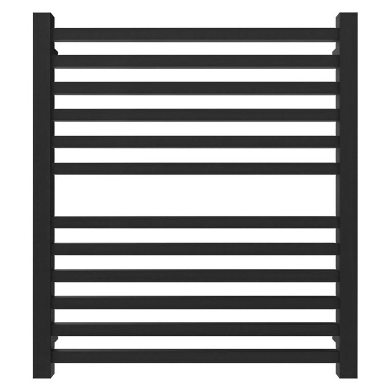 Towel Warmer Quadro 12 Square Bar Hardwire 751 BTU 29 x 32 Inch Matte Black 304 Stainless Steel
