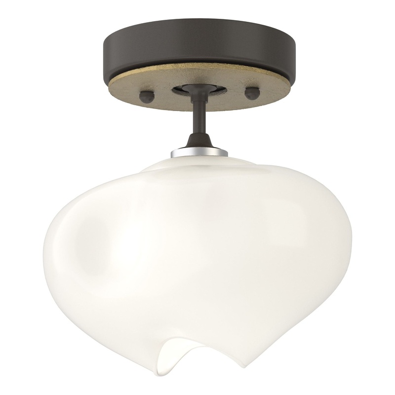 Ume 1-Light Semi-Flush Dark Smoke Modern Brass