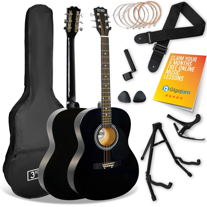 3rd Avenue Acoustic Guitar Premium Pack – Black