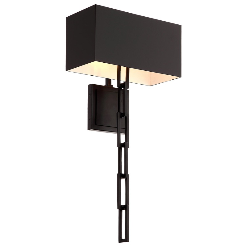 Crystorama 8682-MK-WH Alston Two Light Wall Sconce Matte Black / White