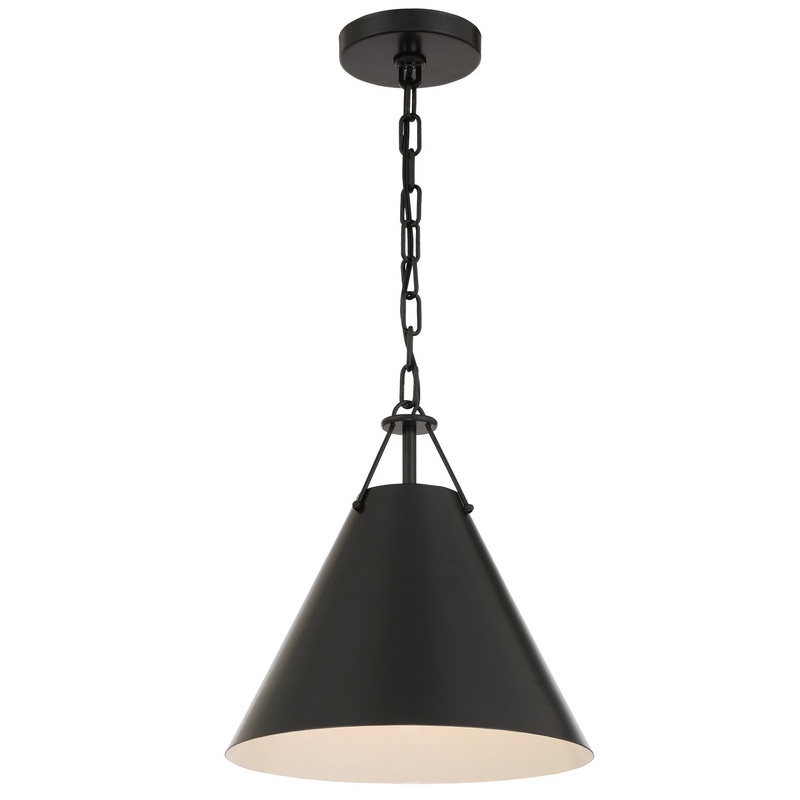 Crystorama XAV-B8301-MK Xavier One Light Pendant Matte Black