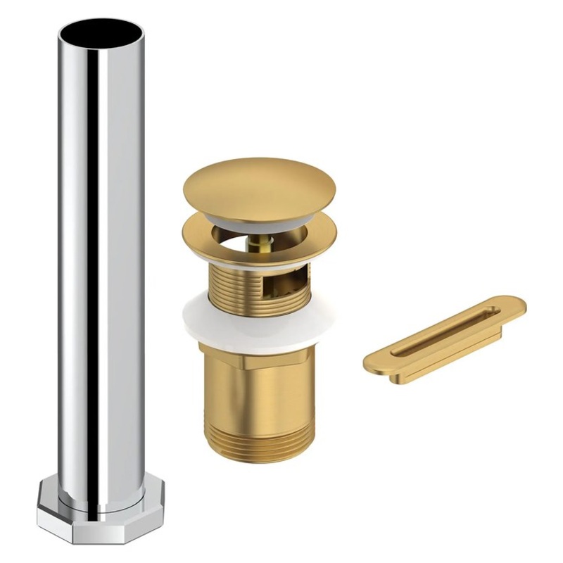 Drain Kit Studio S Brushed Cool Sunrise Brass for Freestanding Bathtub