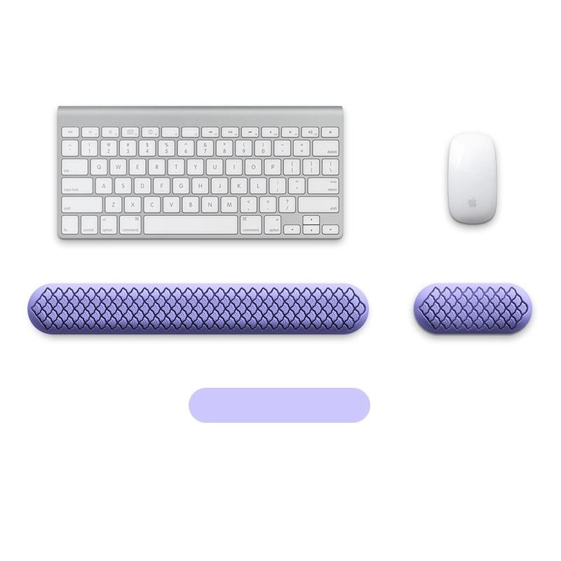 Ergonomic Keyboard & Mouse Wrist Rest Set – Soft Silicone, Non-Slip Base, Comfortable Support(purple)