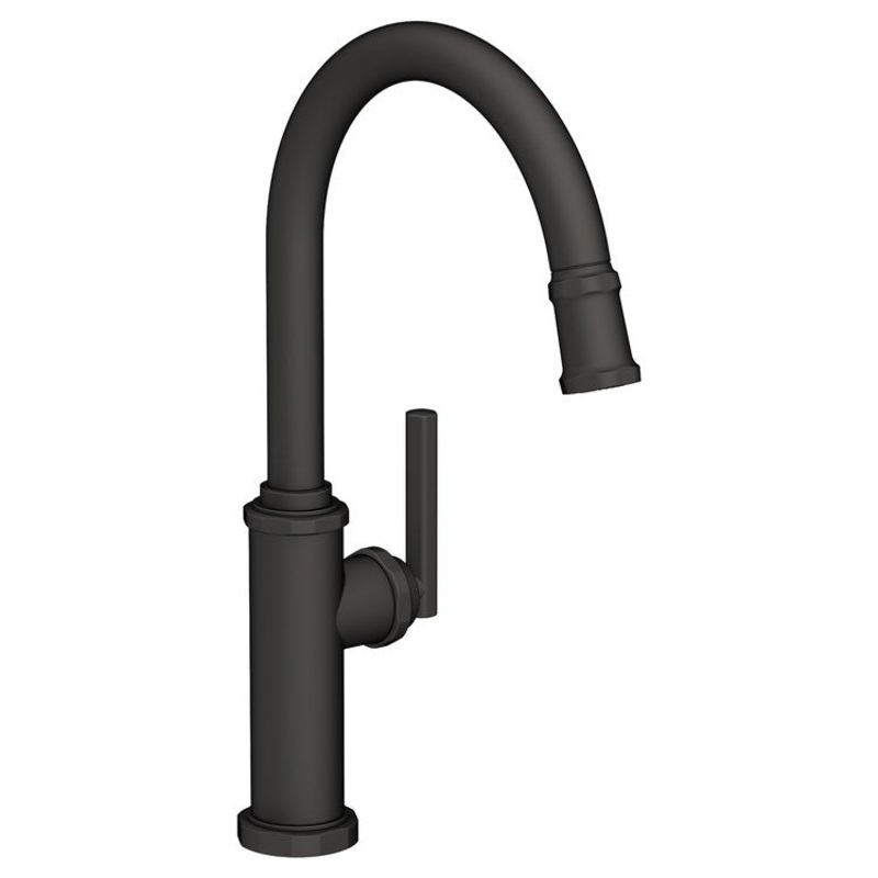 Kitchen Faucet Heaney 1 Lever ADA Flat Black Pull Down Spout Height 10-3/4 Inch 1.8 Gallons per Minute