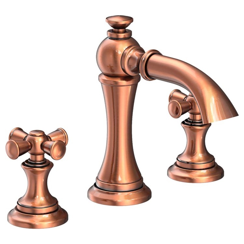 Lavatory Faucet Sutton Widespread 8 to 20 Inch Spread 2 Cross ADA Antique Copper 1.2 Gallons per Minute Brass Spout Height 4-1/8 Inch