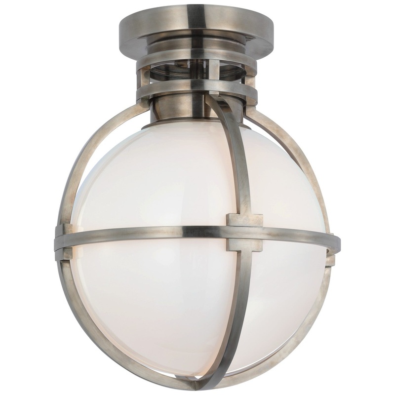 LED Flush Mount from the Gracie Collection in Antique Nickel Finish by Visual Comfort Signature