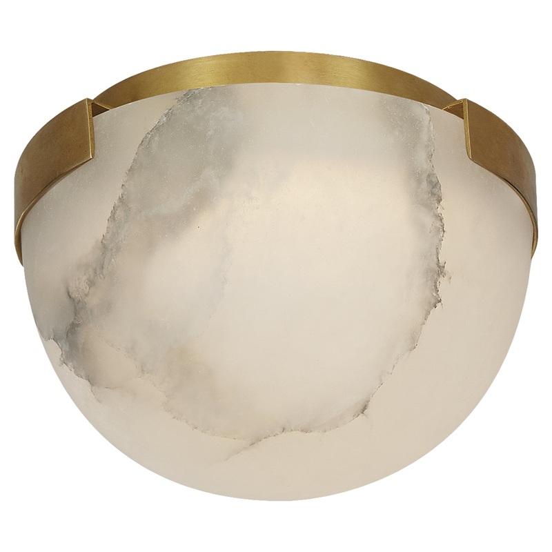 LED Flush Mount from the Melange Collection in Antique-Burnished Brass Finish by Visual Comfort Signature
