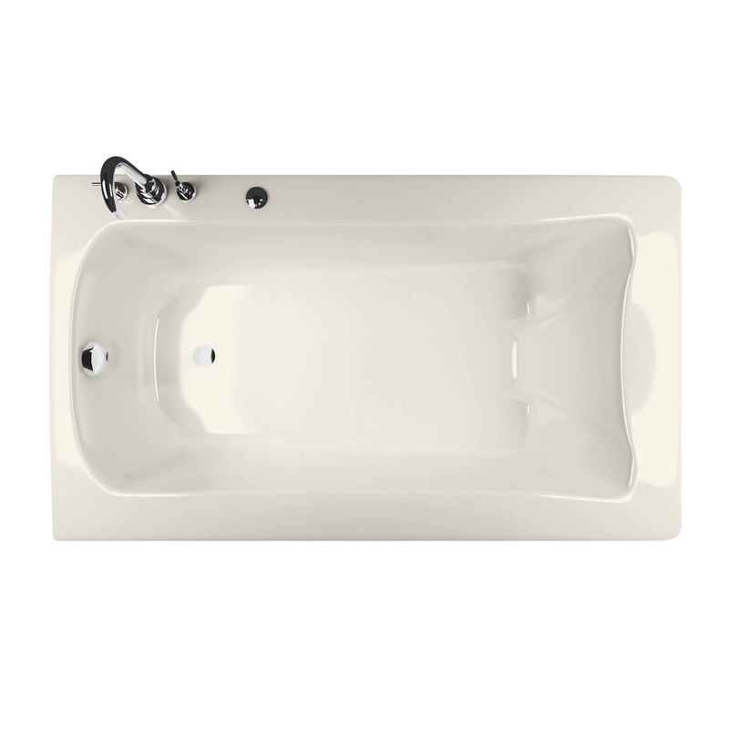 MAAX 105310-L-094-007 Release 6032 Acrylic Drop-in Left-Hand Drain Combined Hydromax & Aerofeel Bathtub in Biscuit