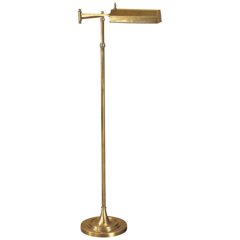 One Light Floor Lamp from the Dorchester Collection in Antique-Burnished Brass Finish by Visual Comfort Signature