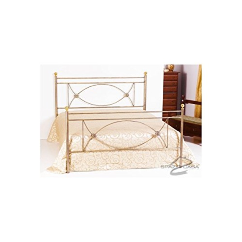 Spazio Casa Letto in Ferro battuto Rossana – Bronzo Anticato, Matrimoniale (Rete 160×190)