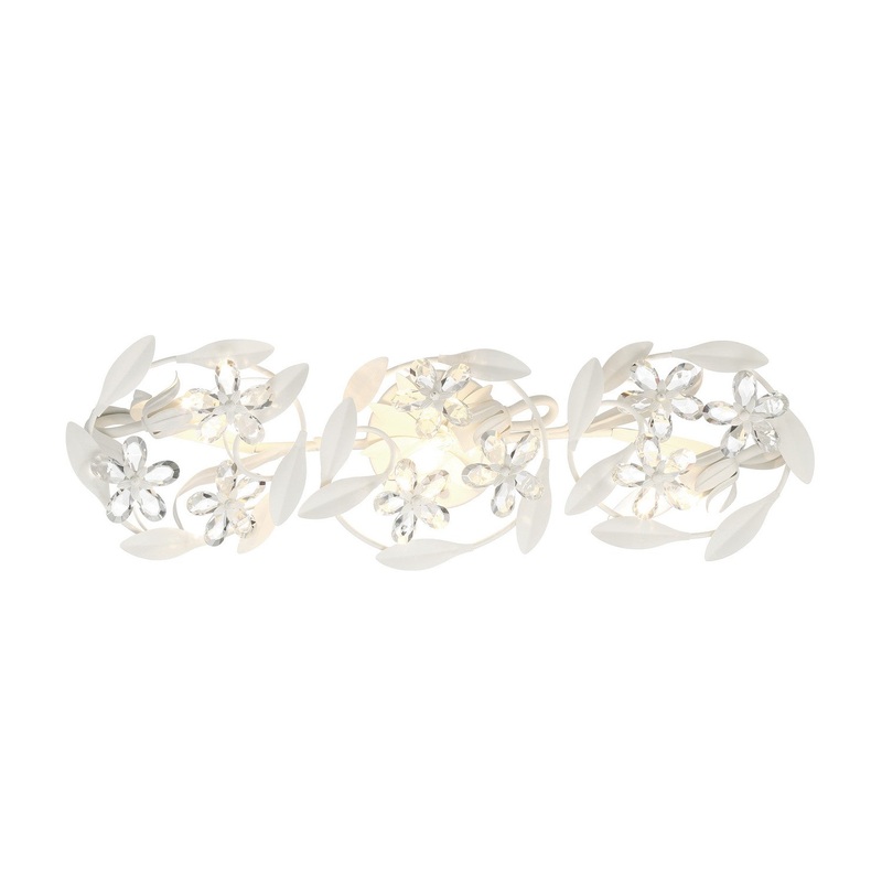 Three Light Wall Sconce from the Marselle Collection in Matte White Finish by Crystorama