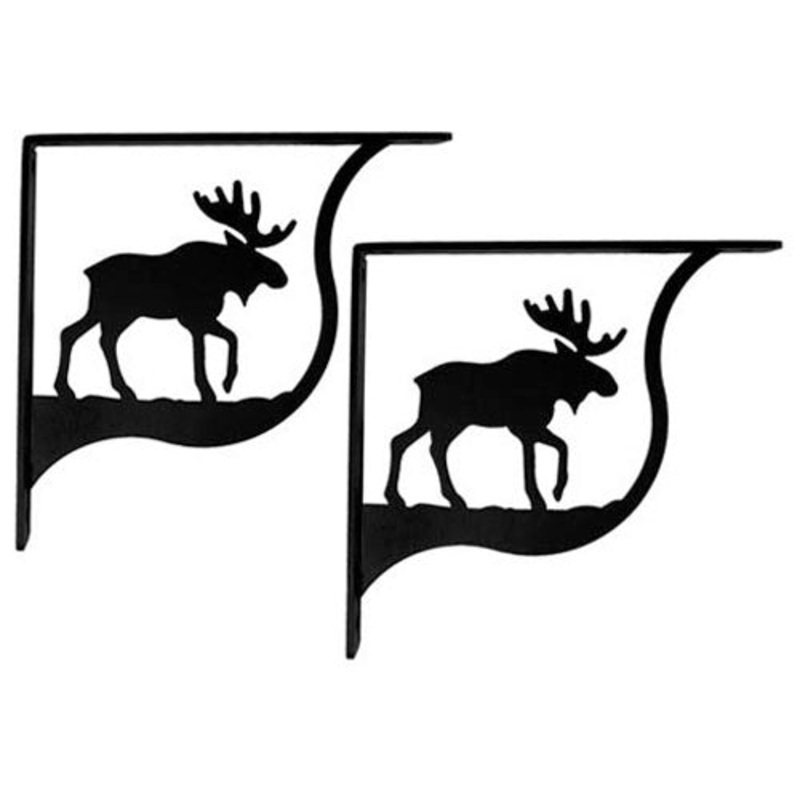 Village Wrought Iron SB-19-L Moose Shelf Brackets Large (pair)