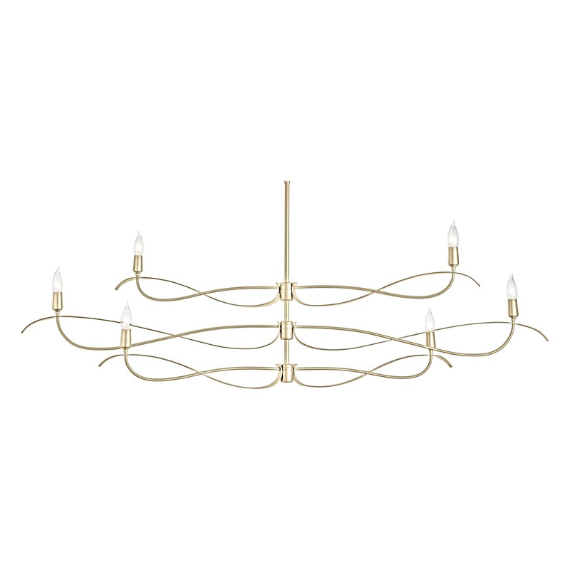 Willow 6-Light Large Chandelier Modern Brass