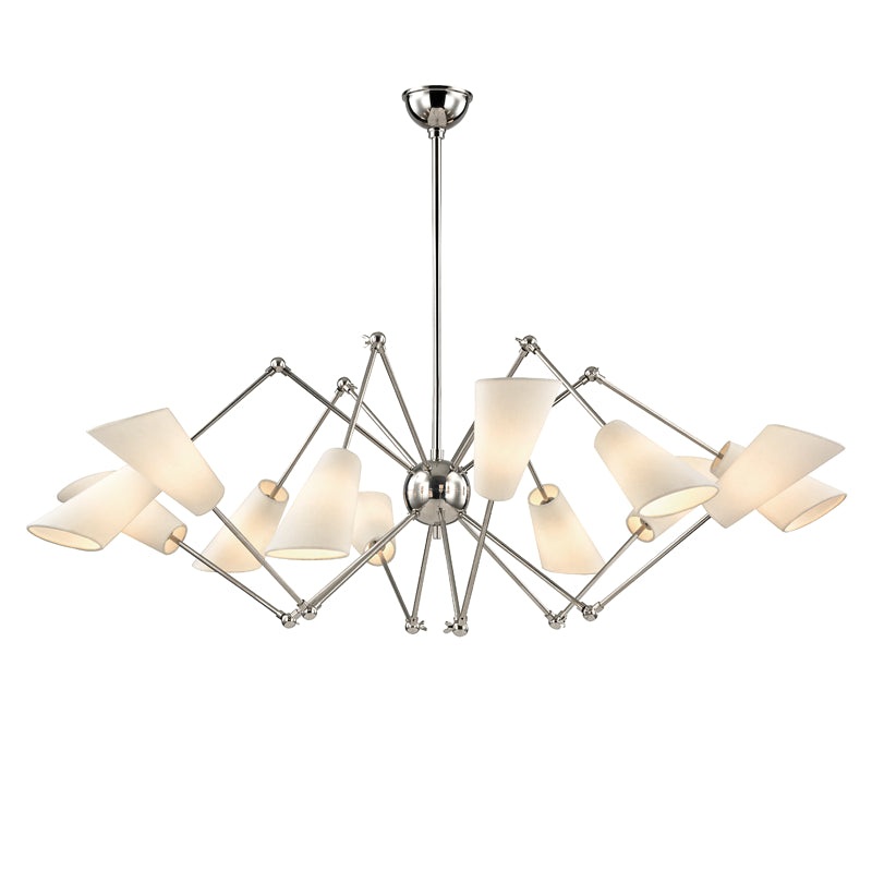 12 Light Chandelier from the Buckingham Collection in Polished Nickel Finish by Hudson Valley