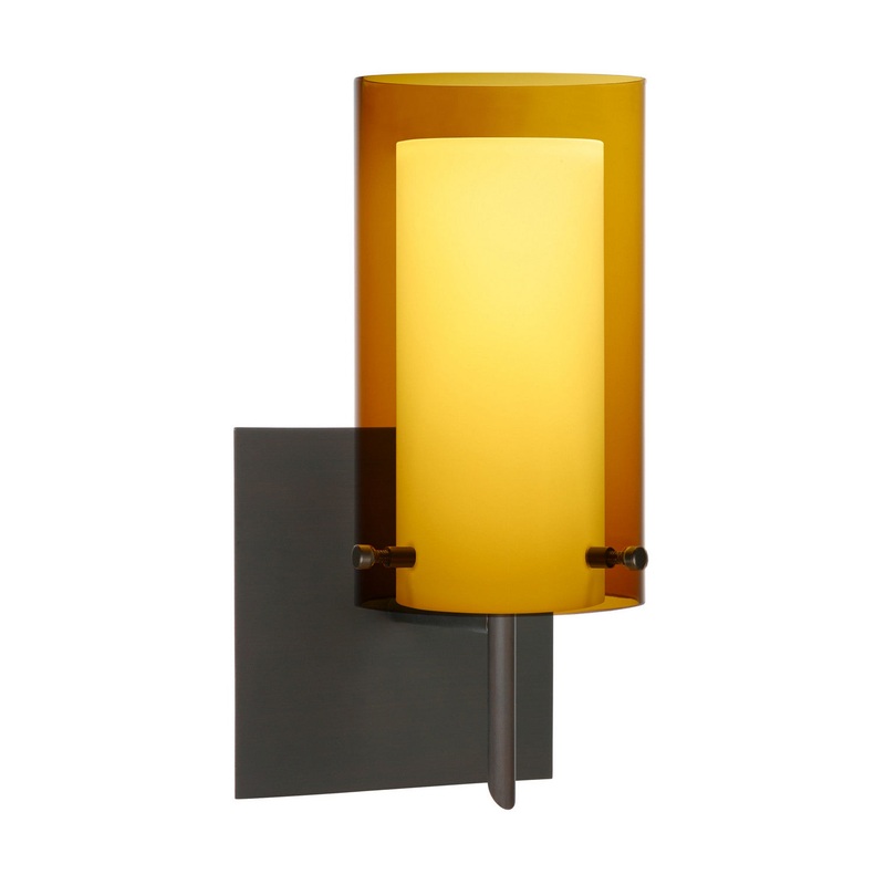 Besa 1SW-G44007-BR-SQ Pahu One Light Wall Sconce Bronze