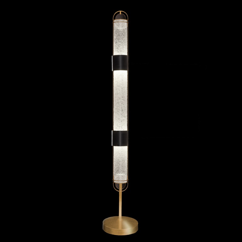 Bond 72″H Floor Lamp Black & Gold/Diamond Blanket