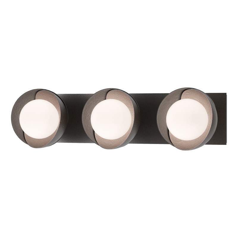Brooklyn 3-Light Straight Double Shade Bath Sconce Oil Rubbed Bronze Black