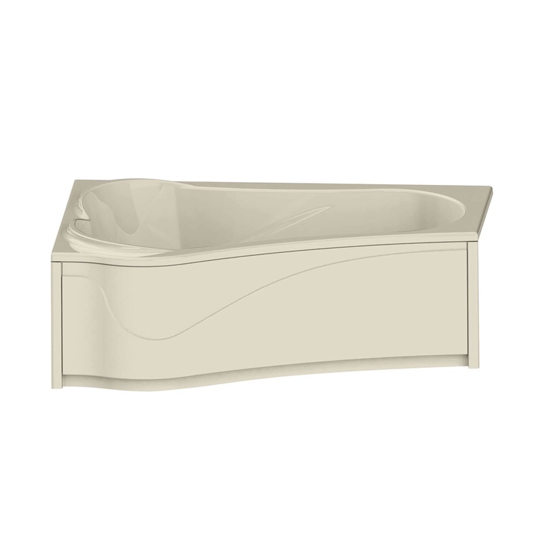 MAAX 105728-L-107-004 Murmur 6043 ASY Acrylic Drop-in Left-Hand Drain Hydrosens Bathtub in Bone