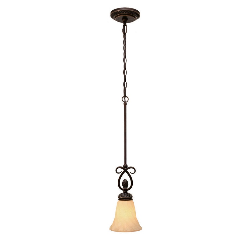 One Light Mini Pendant from the Torbellino Collection in Cordoban Bronze Finish by Golden