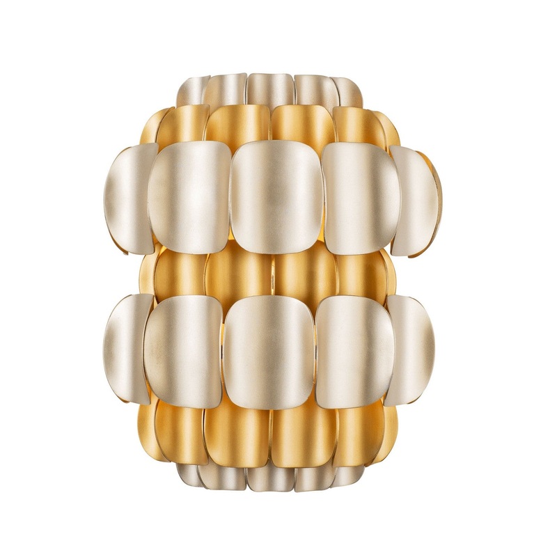 One Light Wall Sconce from the Swoon Collection in Antique Gold/Gold Dust Finish by Varaluz