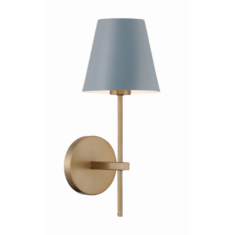 One Light Wall Sconce from the Xavier Collection in Vibrant Gold / Blue Finish by Crystorama
