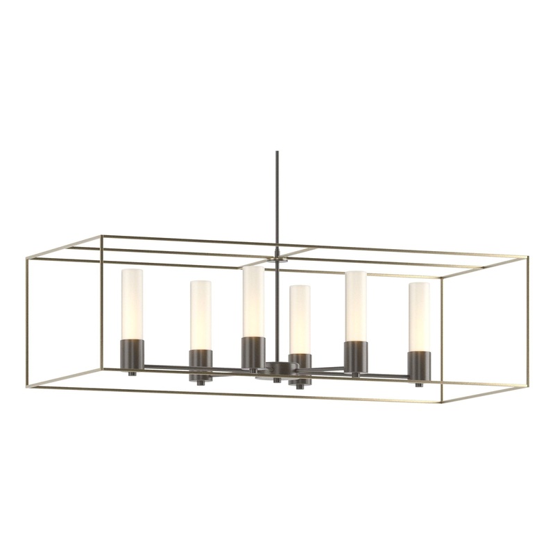 Portico Pendant Dark Smoke Soft Gold Opal Glass (GG)