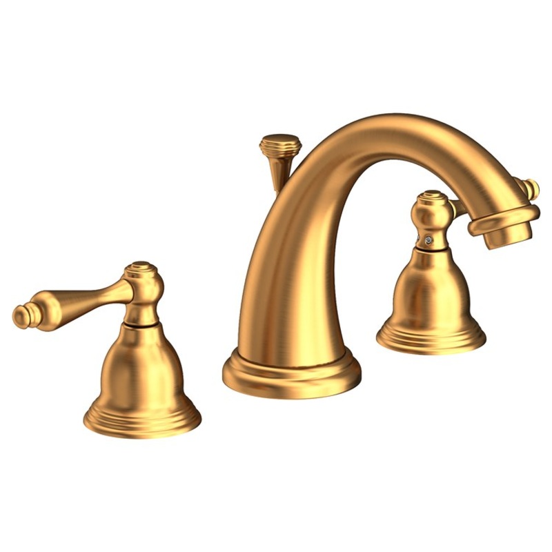 Seaport Two Handle Widespread Bathroom Faucet with Lever Handles with Drain – Satin Gold PVD