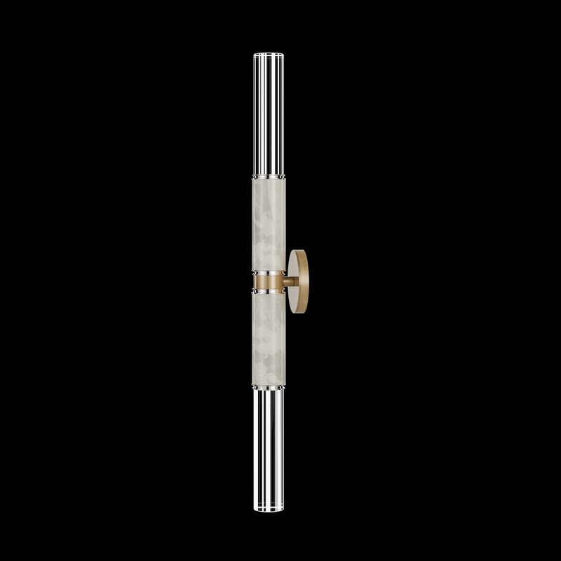 Antonia 34″H Sconce Gold Leaf/Nickel/Smoke