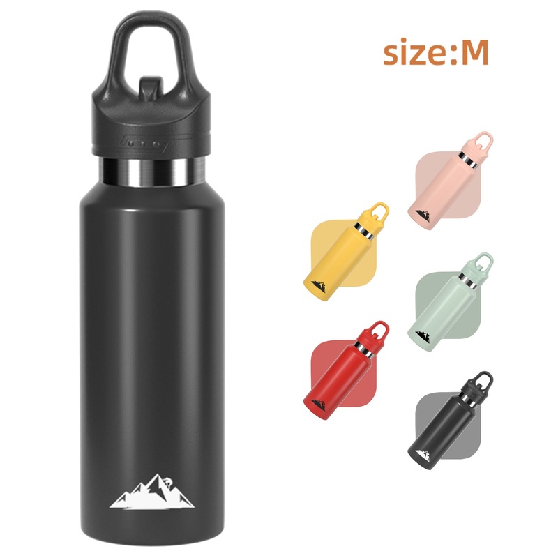 Black 480ml Insulated Stainless Steel Water Bottle – Leakproof One-Click Lid Thermal Flask for Hot & Cold Drinks