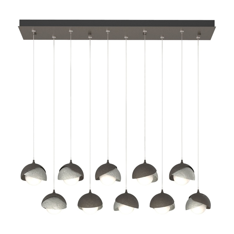 Brooklyn 10-Light Double Shade Pendant Dark Smoke Sterling